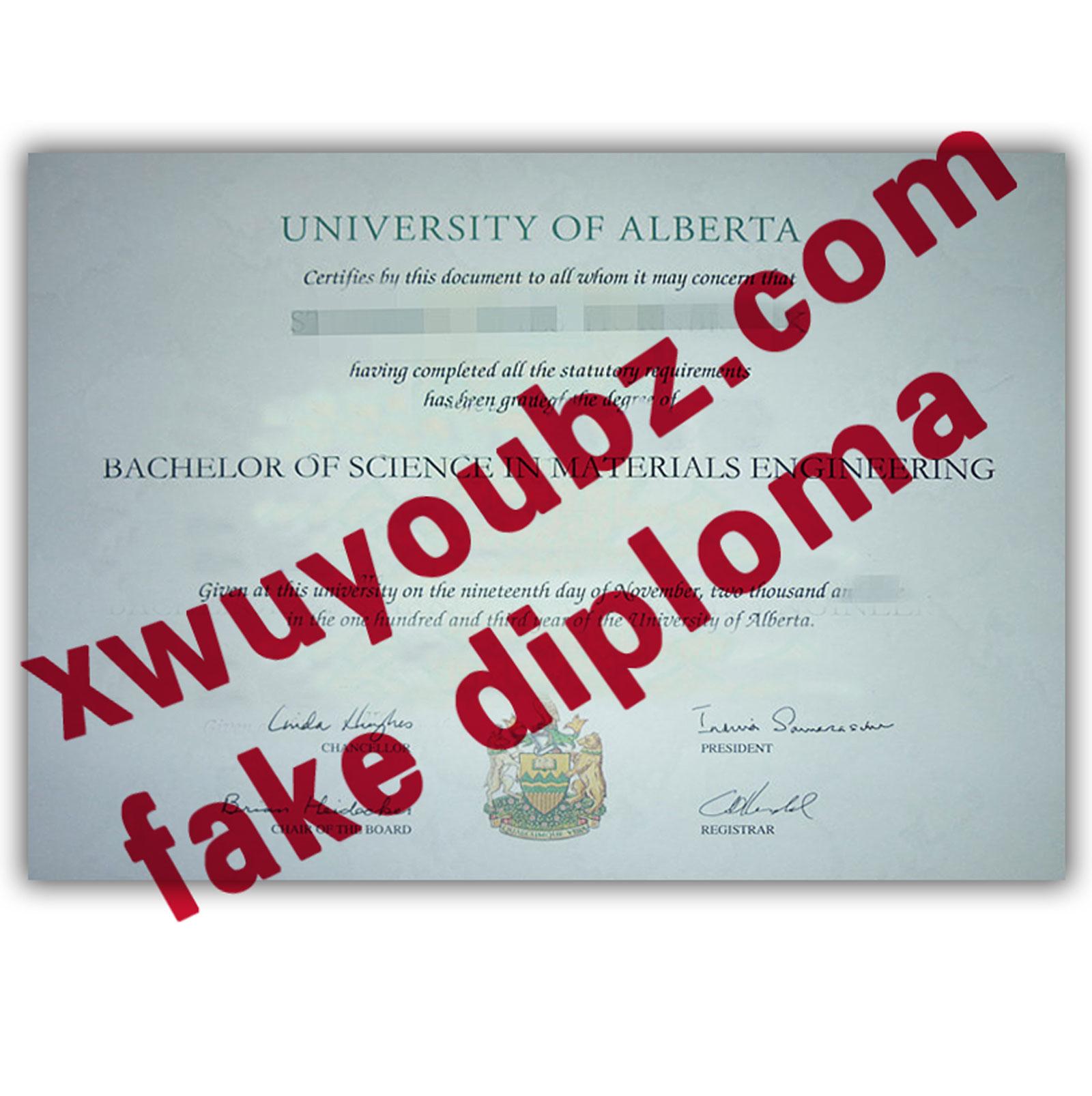 阿尔伯塔大学文凭制作(University of Alberta diploma )(fakediploma)